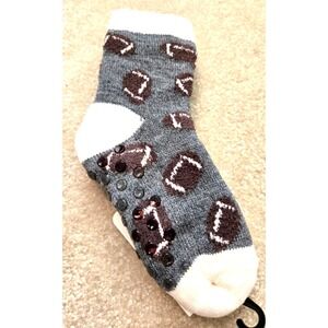 NEO Cozy Cabin Tossed Sports Crew Socks w/Grippers Small 10K-4 Grey Aloe Infused